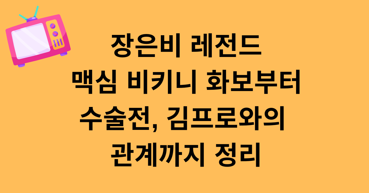 장은비 레전드 맥심 비키니 화보부터 수술전, 김프로와의 관계까지 정리