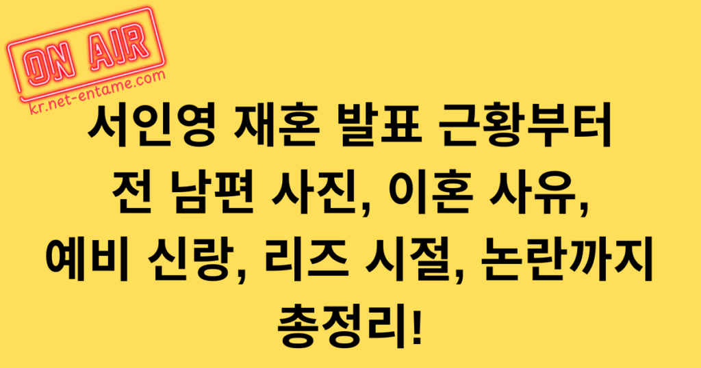 서인영 재혼 발표 근황부터 전 남편 사진, 이혼 사유, 예비 신랑, 리즈 시절, 논란까지 총정리!