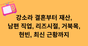 강소라 결혼부터 재산, 남편 직업, 리즈시절, 거북목, 현빈, 최신 근황까지