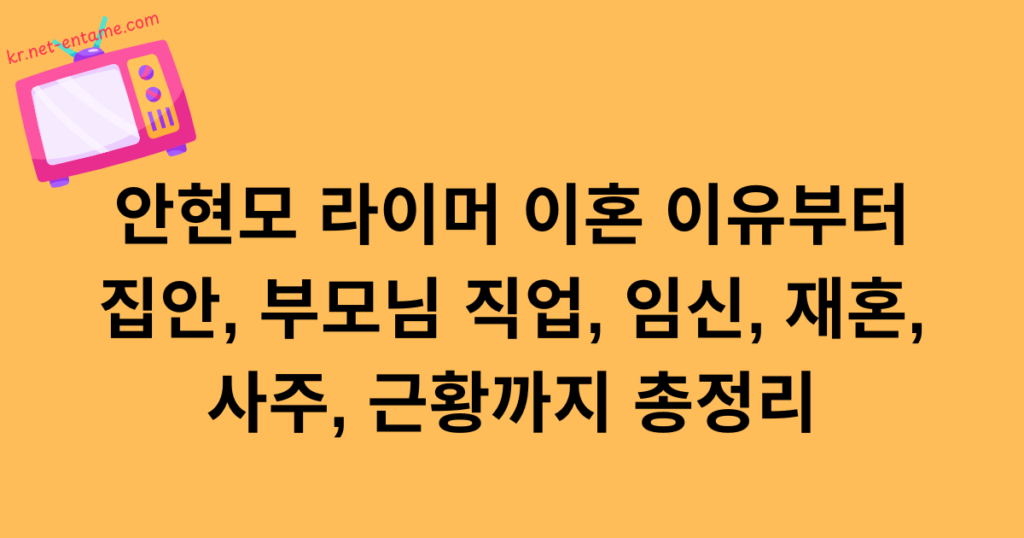 안현모 라이머 이혼 이유부터 집안, 부모님 직업, 임신, 재혼, 사주, 근황까지 총정리