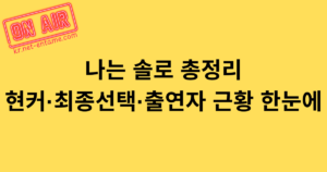 나는 솔로 총정리 - 현커·최종선택·출연자 근황 한눈에